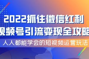 (3820期)2022抓住微信红利,视频号引流变现全攻略,人人都能学会的短视频运营玩法
