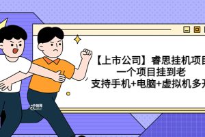(3295期)【上市公司】睿思挂机项目,一个项目挂到老,支持手机+电脑+虚拟机多开
