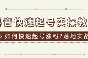 （11126期）抖音快速起号实操教程，如何快速起号涨粉?落地实战涨粉教程来了 (16节)