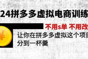 （11526期）2024拼多多虚拟电商训练营 不用s单 不用改销量  在拼多多虚拟上分到一杯羹