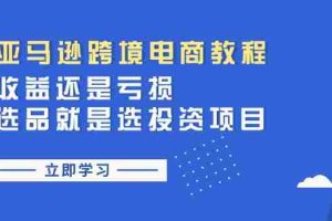 (11432期)亚马逊跨境电商教程:收益还是亏损!选品就是选投资项目