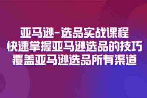 (11620期)亚马逊-选品实战课程,快速掌握亚马逊选品的技巧,覆盖亚马逊选品所有渠道