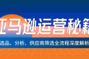 （12425期）亚马逊运营秘籍：选品、分析、供应商筛选全流程深度解析（无水印）