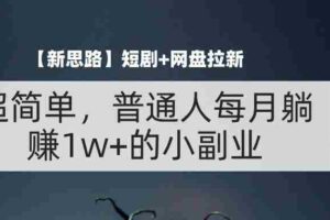 （11980期）【新思路】短剧+网盘拉新，超简单，普通人每月躺赚1w+的小副业