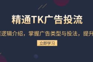 （13641期）精通TK广告投流：底层逻辑介绍，掌握广告类型与投法，提升效果