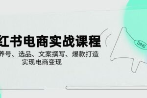 （14549期）小红书电商实战课程，详解养号、选品、文案撰写、爆款打造，实现电商变现