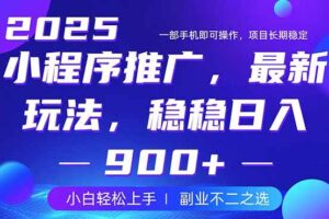 （14137期）25年小程序掘金最新玩法，稳稳日入900+，副业兼职的不二之选