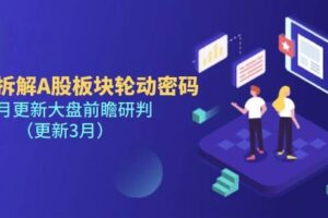 （14213期）多维拆解A股板块轮动密码，每月更新大盘前瞻研判（更新3月）